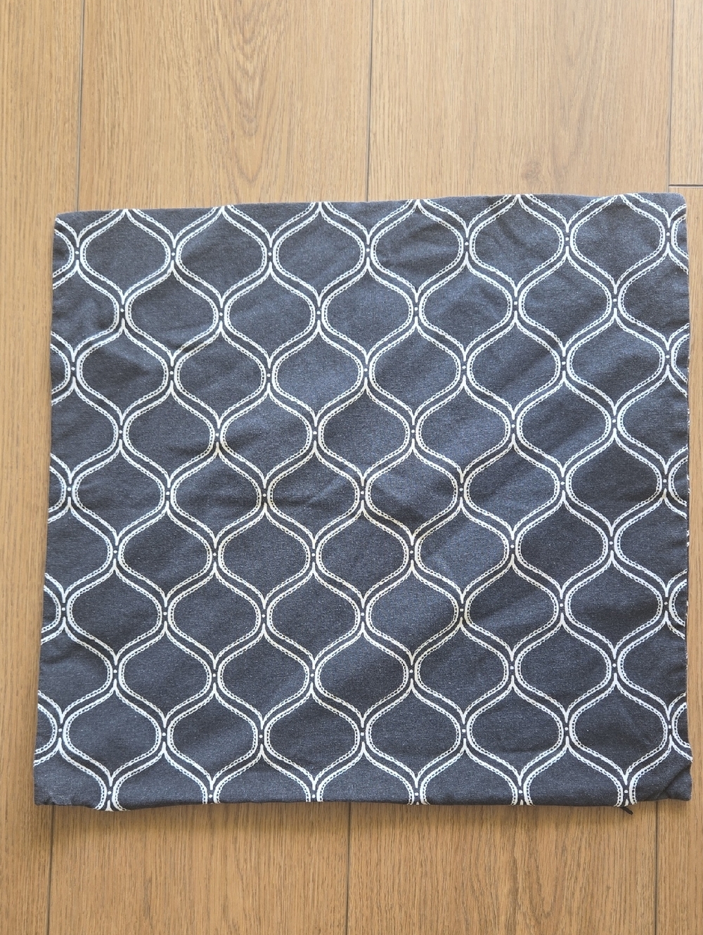 IKEA Black Pillow Cover with White Geometric Pattern